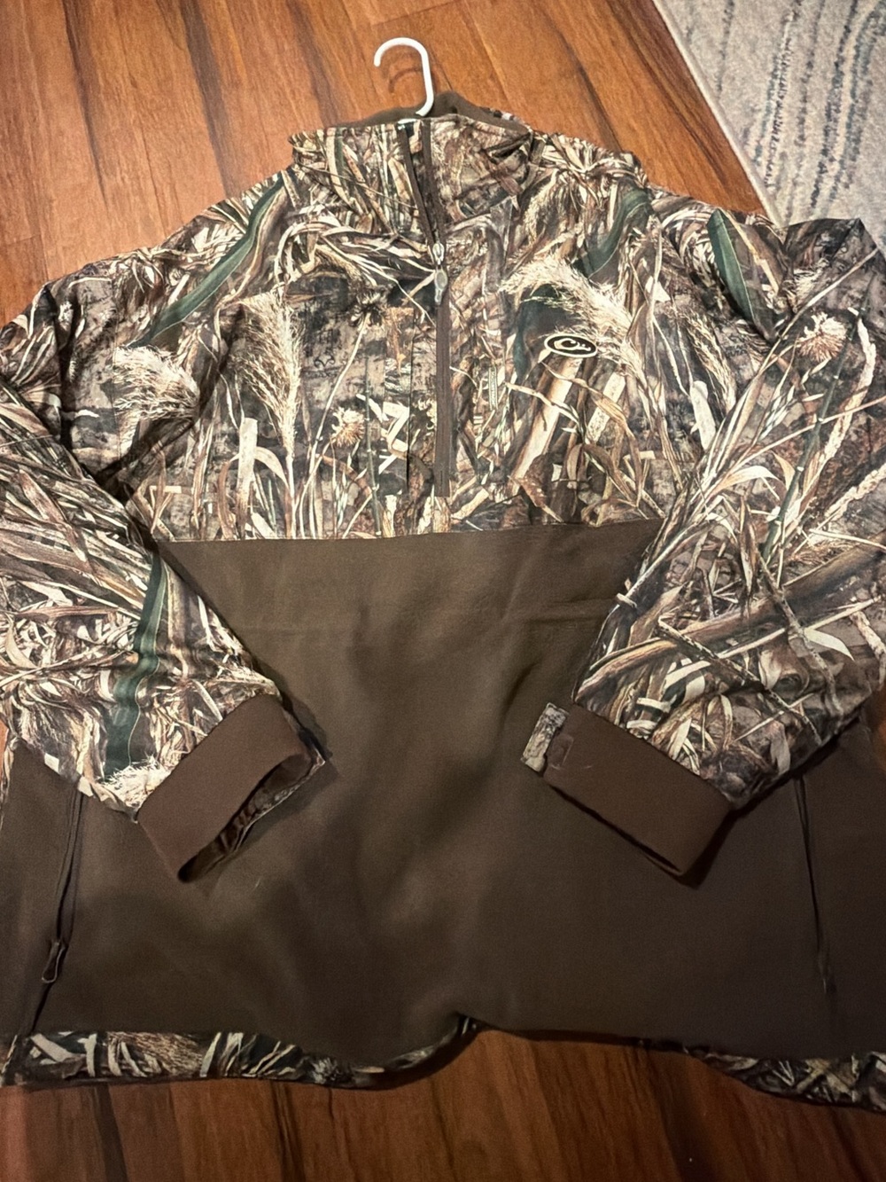 Men's Camouflage Pullover Jacket with Brown Panel